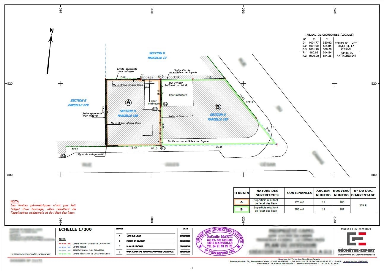 Plan de division création de la limite