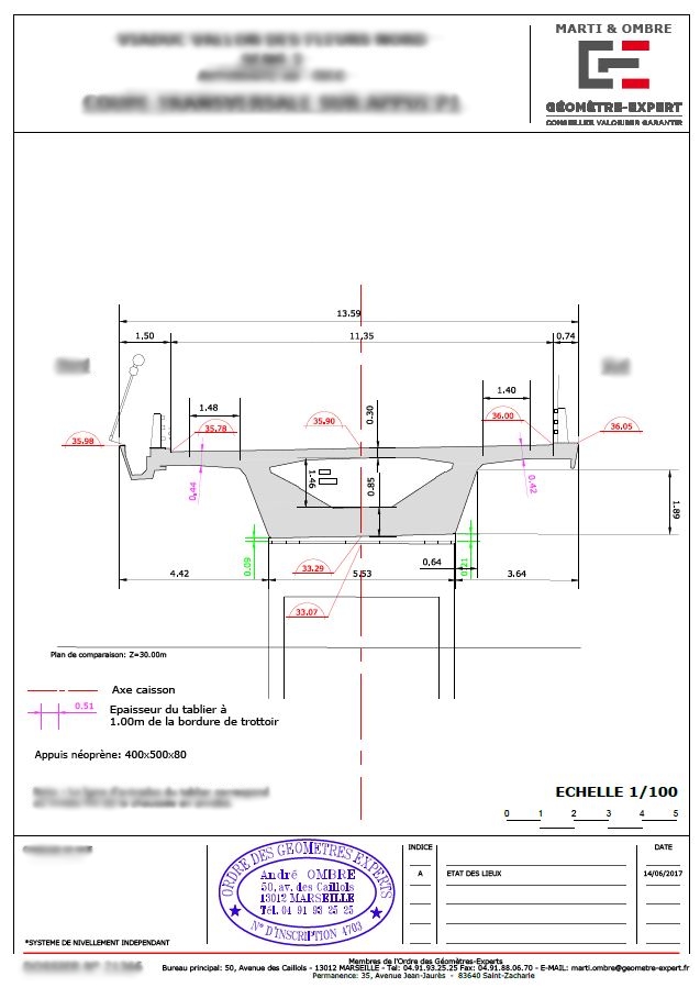 Exemple d'ouvrage d'art coupe